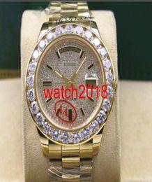 Top Quality Luxury Watch Daydate 18k Jaune Gold 41 mm Diamond Diamant Bigge Diamond Chook Automatic Men039s Watch3204195