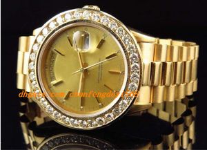 Topkwaliteit Luxe horloges Polshorloge 18038 18K Geel Gold Diamond Watch Automatische Mens Horloge Horloges