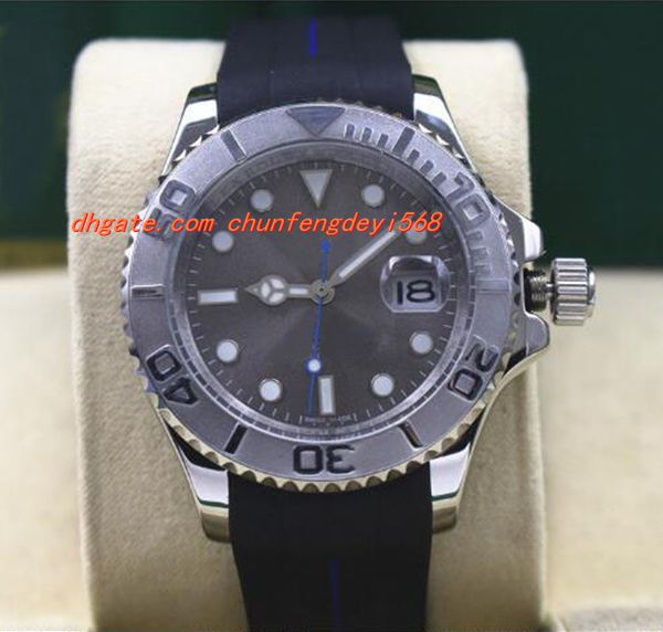 Reloj de pulsera de lujo de alta calidad 116622 para hombre de acero platino rodio dial azul bebé mano 40 mm pulsera de goma relojes mecánicos para hombres