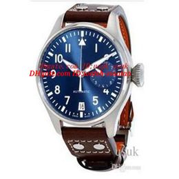 Montre-bracelet de luxe de qualité supérieure grand pilote cadran bleu nuit montre pour hommes automatique 46MM montre pour hommes Watches276O