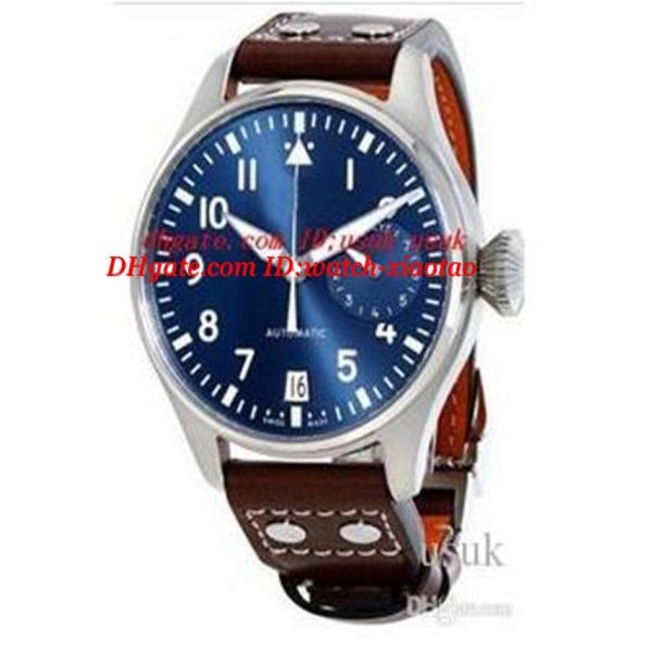 Montre-bracelet de luxe de qualité supérieure, grand pilote, cadran bleu nuit, automatique, 46MM, pour hommes, montres 266q