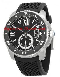 Montre-bracelet de luxe de qualité supérieure calibre de cadran noir montre pour hommes en caoutchouc 42mm montres automatiques pour hommes