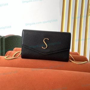 Diseñador de lujo de calidad superior Cocodrilo en relieve Brillante Cadena de cuero Monedero bolsos de hombro nuevos artículos verdaderos Monederos de cadena de cuero Bolsos de moda Cross Body