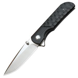 Topkwaliteit M6650 Flipper Vouwmes D2 Satijnen Drop Point Blade Zwart G10 Handschakelbeerin snel open pocket map messen messen EDC -versnelling