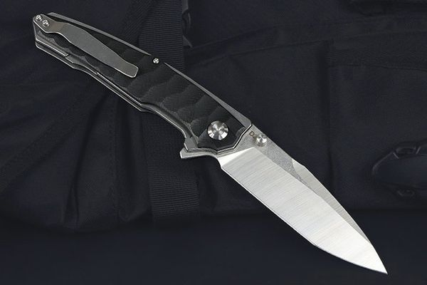 Cuchillo plegable con aleta grande M7635 de alta calidad D2 Satin Tanto Blade CNC G10 con mango de rodamiento de bolas, cuchillos de carpeta de apertura rápida, herramientas para exteriores