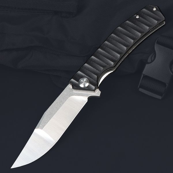 Cuchillo plegable de alta calidad M7670 D2 Satin Drop Point Blade G10 Mango para acampar al aire libre Senderismo Rodamiento de bolas Apertura rápida EDC Carpeta de bolsillo Cuchillos