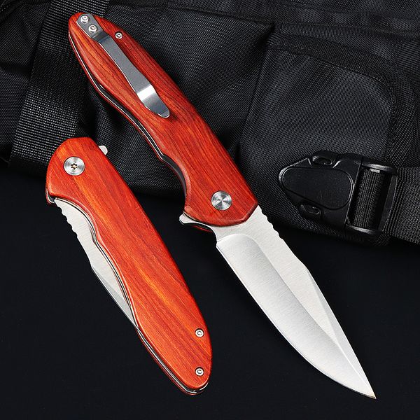 Top Qualité M7724 Flipper Couteau 440C Satin Drop Point Blade G10 avec poignée en tôle d'acier Roulement à billes Camping en plein air Randonnée Pêche EDC Couteaux de poche