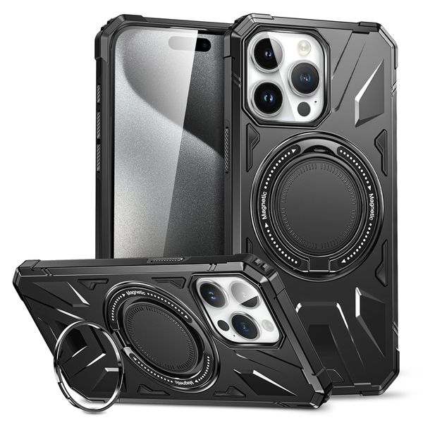 Funda con soporte de anillo magnético de alta calidad para iPhone 15 14 Plus 13 12 Pro Max Samsung S24 S23 FE Plus A14 A24 5G A34 A54 Armadura de carga inalámbrica Cubierta dura para PC a prueba de golpes