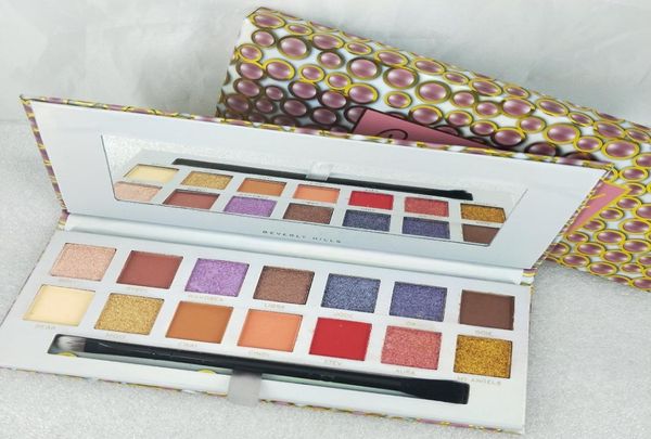 Paleta de sombras de ojos rosa de maquillaje de alta calidad, kit de sombra de ojos limitado de 14 colores con pincel 9947272