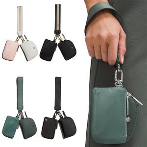 Mode portemonnee ontwerper vrouw handtas Portefeuilles dual pouch schoudertasje clutch bag lu mannen cadeau roze portemonnee Munt portemonnees Kaarthouders Luxe Rits lederen kaartetui sleuteletui