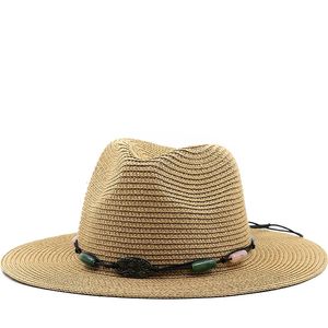 Homme de qualité supérieure paille chapeau de soleil large plage plage pliable cape grosse mènes plus taille plus femme d'été fedora 56-58-60cm 240423