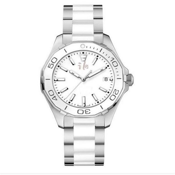 Top qualité homme femme modèle 38mm montres classiques montre-bracelet à quartz bracelet en céramique et en acier t010335w