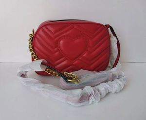 Top Qualité Marmont Sacs Chaîne Mode Fourre-Tout Vague Sac À Main Femme Sac À Main Épaule Coeur En Cuir Chaîne En Or Sac À Bandoulière 010 #