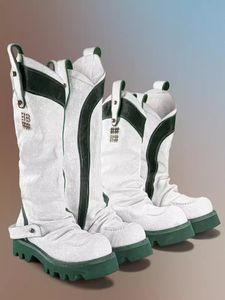 Handgemaakte witte laarzen voor mannen en vrouwen Super Quality Cow Leather Western Knie Boots