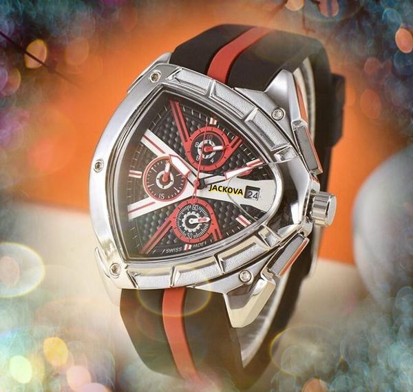 Top qualité hommes pleine fonction montre chronomètre sport voiture course horloge luxe mouvement à quartz date automatique forme spéciale chaîne saphir miroir étanche montres cadeaux