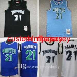 Topkwaliteit Mannen Kevin Garnet Een basketbal-jersey voor een kernspeler; Swing Players Naai en borduurbasketbal Jerseys S-XXL