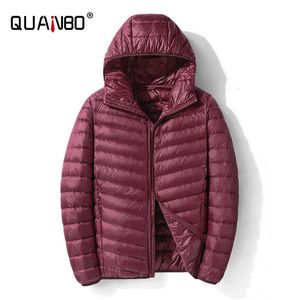 Topkwaliteit Heren Lichtgewicht Waterbestendig Packable Hooded Puffer Jacket Winter Mannen Business Casual Winterjas 211015