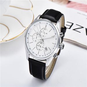 Topkwaliteit herenhorloge baas alle wijzerfuncties chronograaf quartz horloge lederen band heren casual stopwatch Monte Lu249V