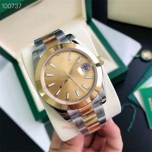 Montres pour hommes de qualité supérieure 41 mm montre mécanique automatique en acier inoxydable 126300 124300 boîte en bois originale cadran romain vert saphir montres-bracelets étanches -B