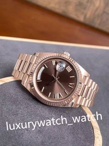 Topkwaliteit herenhorloge 40 mm 18k roségouden uurwerk Automatisch heren Romeinse wijzerplaat 228235 228238 228239 roestvrijstalen armband ewf schone herenhorloges geschenkdoos