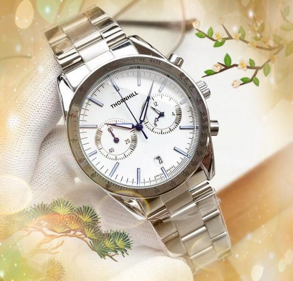 Reloj de hombre de calidad superior Cronómetro de función completa Reloj casual de moda Hombre Dos ojos Cinco pines Diseñador Relojes de movimiento de cuarzo de lujo Montre De Luxe Regalo de calidad perfecta