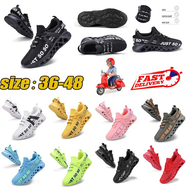 Top quality Men Women Running Shoes Comfortable Sneaker Breathable Mesh Upper Cushion Light Weight Fast Ship Sports Jogging eur36-48