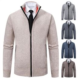 Top qualité hommes vêtements polaire Cardigan pull veste zippée complète grand et grand Smart décontracté pull Europe mâle Golf manteau 240130