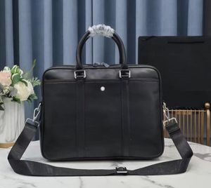 topkwaliteit heren handtas luxe designer aktetas mannen eerste laag van cowhide business laptop tas gentlemanly attache case met verwijderbare riem 9711