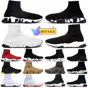 Top Qualité Hommes Speed Trainer Designer Chaussette Chaussures Chaussettes Casual Baskets Blanc Noir Rouge Beige Graffiti À Lacets Mocassins Chaussettes Plates Designers Baskets Mode Femme