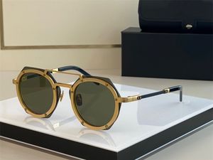 Gafas de sol para hombre de alta calidad Diseño de marca de lujo Estilo de moda Espejo Gafas de sol Sombras Steampunk Retro Vintage Hombre Gafas Mujeres Hexágono Gafas 006