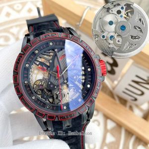 Topkwaliteit herenhorloge Automatisch uurwerk Duotone Skeleton wijzerplaat Luxusuhr Multifunctionele Tourbillon Horloges Rubberen band orologi225A