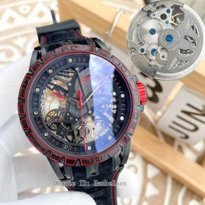 Reloj para hombre de alta calidad Movimiento automático Duotone Esqueleto Dial Luxusuhr Multifunción Tourbillon Relojes de pulsera Banda de goma orologi261F
