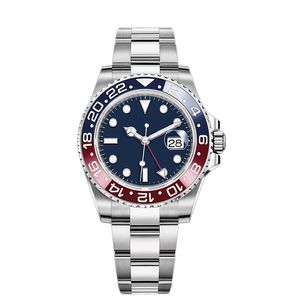 Herenhorloges van topkwaliteit ETA 2813 Beweging 40 mm GMT 126719 116719 Zwart en rood keramische saffierglas Mechanisch automatisch horloge heren retro polshorloges