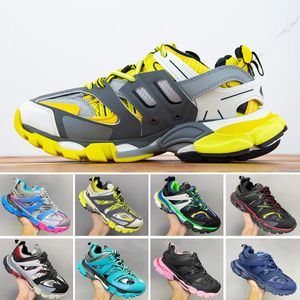 Top Quality Mens Women Casual Shoes Track 3.0 Sneakers Luxury Brand Designer Trainers Triple S Leather Platform Sneaker Ice Pink Blue White Orange Black Sneaker TK19