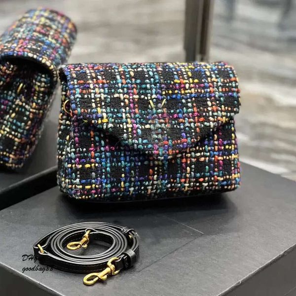 Mini bolso de lana gruesa de alta calidad con solapa de diseñador, bolsos de hombro tipo bandolera, bolso de moda de piel de vaca colorido para Otoño e Invierno