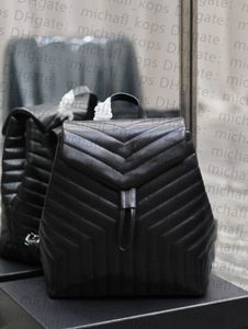 Top kwaliteit spiegel rugzak 1:1 loulou tas gestreept leer zilveren letter klassieke dames schoudertas luxe flip tas designer tassen