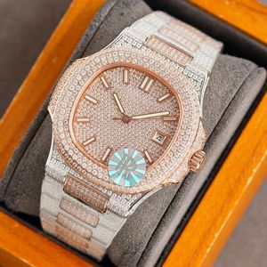 Relojes para hombre Moissanite Full Diamond de calidad superior Reloj mecánico automático 40 mm Relojes de pulsera de negocios de moda Montre de Luxe Regalos