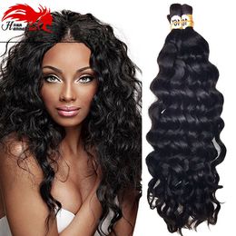 Bulkhaar diep krullende golfhuman remy haar bulk voor vlechten afro vlechten geen bijlage 3pc/lot 150Gram