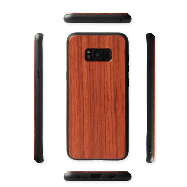 Coque en bois naturel de qualité supérieure pour téléphone portable en bois de bambou en caoutchouc souple Coque arrière en TPU pour Samsung Galaxy S8 S9 Plus Note 8 S10 S10 lite