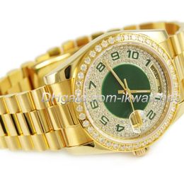 TOP kwaliteit Nieuwe mode horloge diamanten horloges mechanisch automatisch polshorloge Roestvrij Stalen Band 098178Y