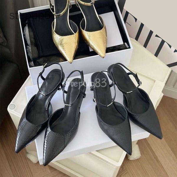Zapatos de tacón bajo con punta puntiaguda de cuero de primera calidad para mujer, zapatos con correa en el tobillo, tacones de gatito, sandalia, tacón de gato, vestido de diseñador de lujo para mujer Oficina