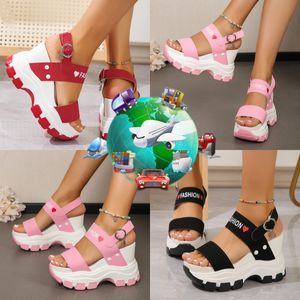 Top kwaliteit Nieuwe Slippers Gesp Sleehak Sandalen voor Vrouwen Zomer Lichtgewicht Platform Antislip schoenen GAI eur 35-43