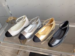 Créateur de chaussures sexy les plus récentes de qualité pour femmes Size35-41 en cuir authentique Mary Janes Ballet Flats Automne Designer chaussures Boucle Boucle