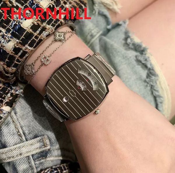 Top qualité joli modèle Iced Out Designer Quartz Mouvement montre 35mm femmes 316L Montres-bracelets en acier inoxydable de luxe en gros dame horloge Montres populaires Bracelet