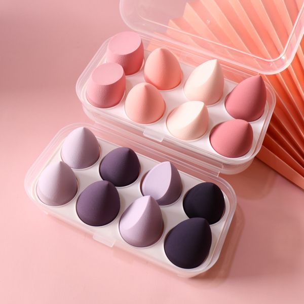 8pcs femmes maquillage accessoires maquillage meumeur cosmétique maquillage maquillage plongée de la fondation poudre violet sponge outil beauté