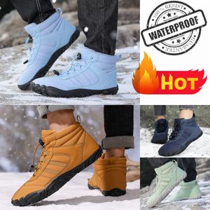 Bottes imperméables antidérapantes pour hommes, baskets de travail en plein air, grande taille, chaussures d'hiver en cuir PU, bottes de neige 35-48, qualité supérieure