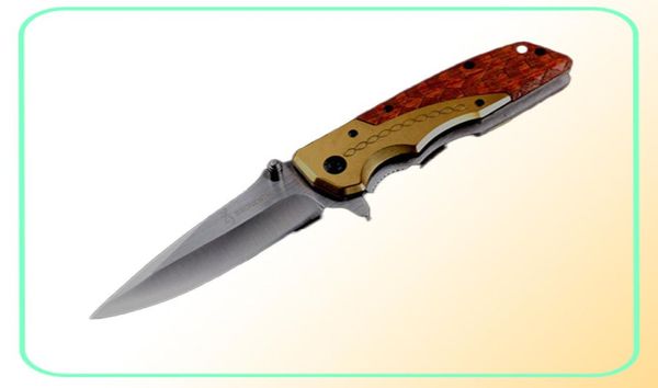 Browning OEM de qualité supérieure DA77 FastOpening Tactical Pliant Couteau Satin Blade Steelwood Handle Camping Couteaux Wtih Paper de détail B5050232