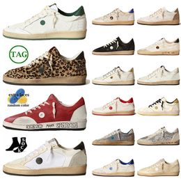 Top Qualité OG Luxe Ball Star Femmes Hommes Designer Fait À La Main Chaussures Casual Faible Or Glitter Cuir Daim Italie Marque Baskets Mocassins Baskets Supérieures Argent Vintage