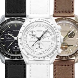 Topkwaliteit originele merk cadeau originele box horloges voor heren plastic kast chronograph moon horloge verkennen planeet aaa+ mannelijke klok