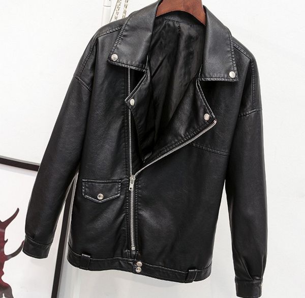 Chaqueta de cuero suelta con diseño Original de alta calidad para mujer, chaqueta nueva Punk DJ, Chaqueta corta de cuero, chaqueta de motocicleta